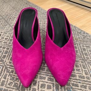 Rebecca Minkoff Pink Suede Mules 9.5